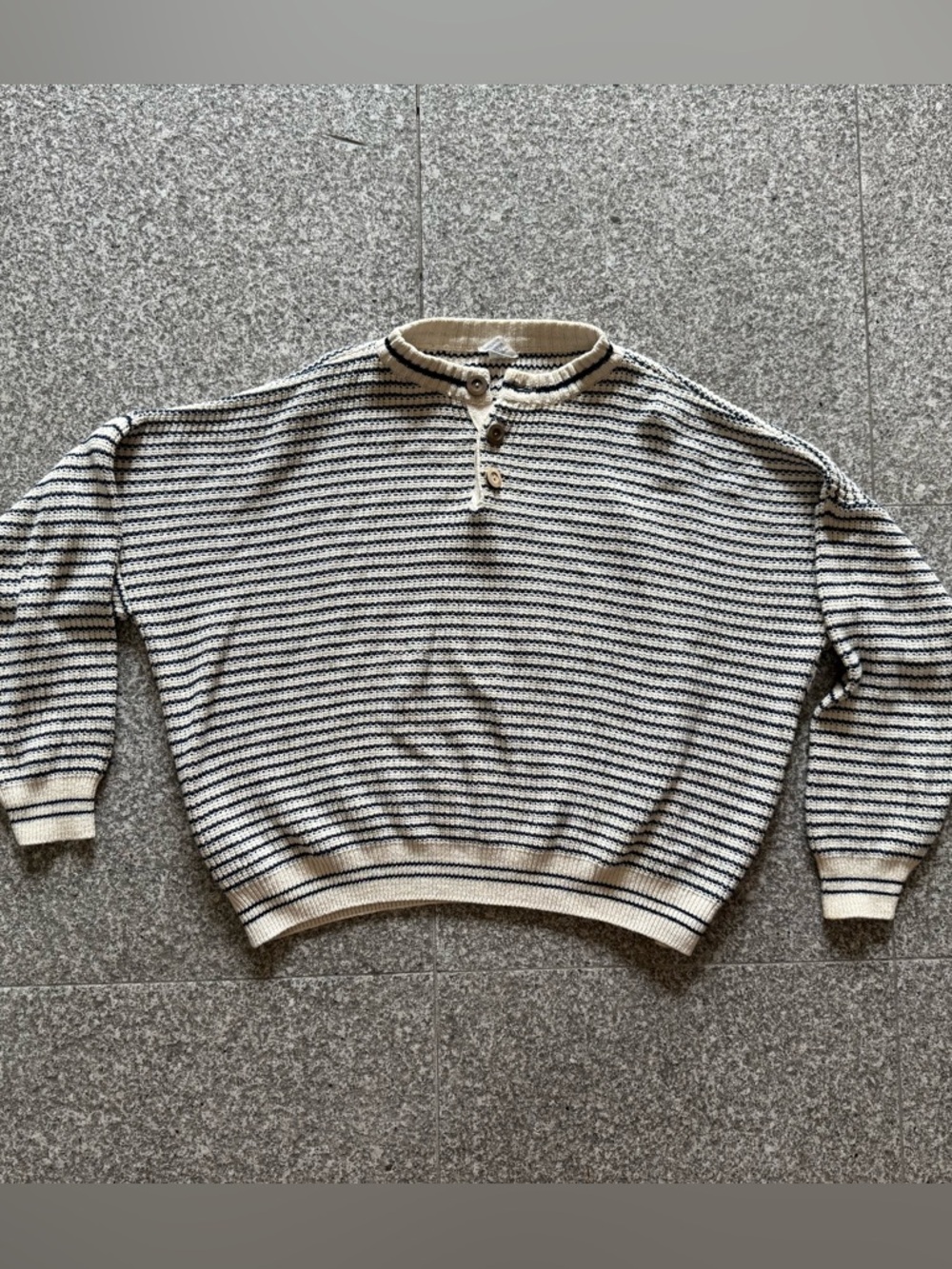 Vintage Greek Knitwear Striped Sweater 100% Cotton Made in Greece L